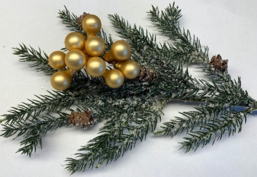 Weihnachtskugel / Spiegelbeere gold matt